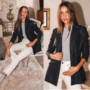 BLANK NYC faux leather blazer size XS